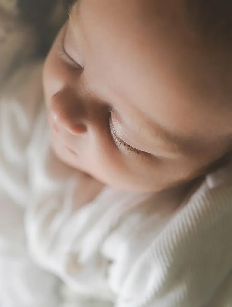 Close up image of baby eyelashes